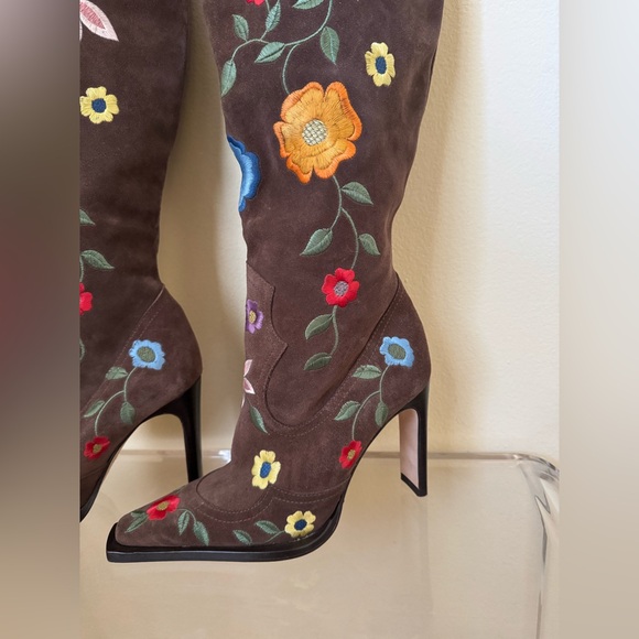 Total x Guizio Eternal Meadows Boots Floral Suede Brown 38 - Picture 5 of 15